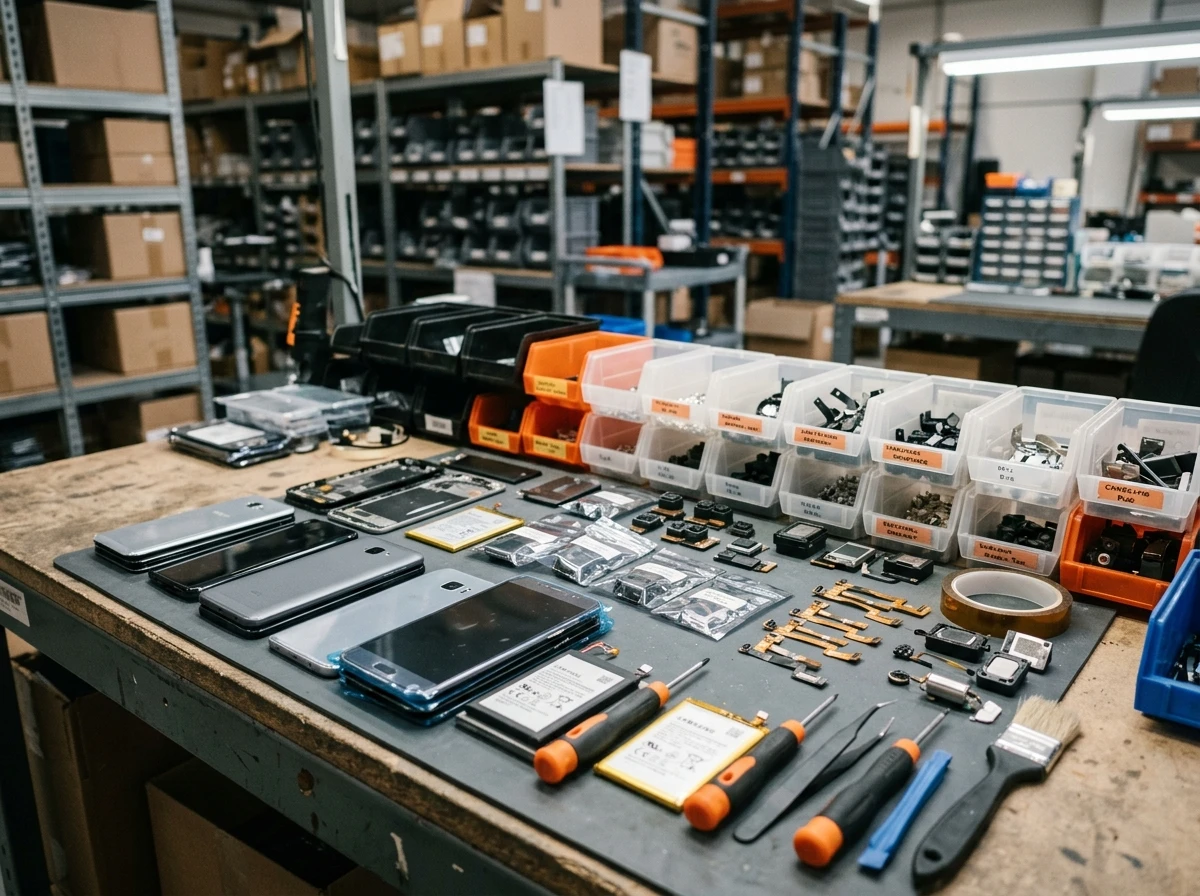 Mobile phone parts wholesale QC workbench